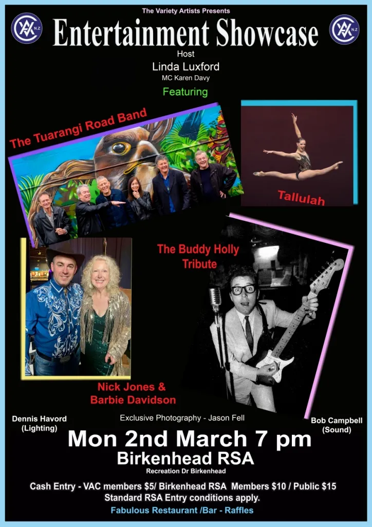 VARIETY ARTISTS CLUB ENTERTAINMENT SHOWCASE FOR MARCH 2026